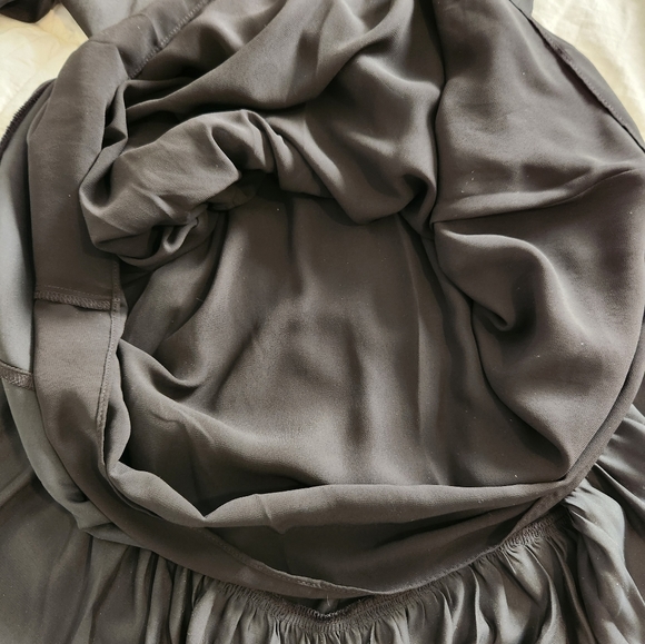 Banana Republic Satin Dress with Ruffle Hem, Black, Size US 6 - Picture 9 of 10